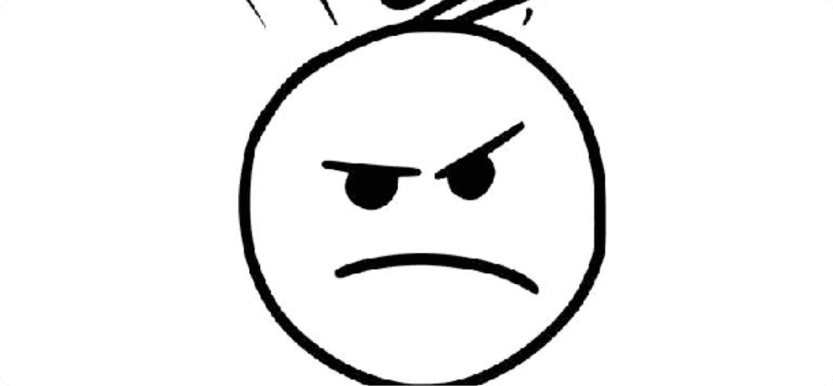 Stick figure with angry expression