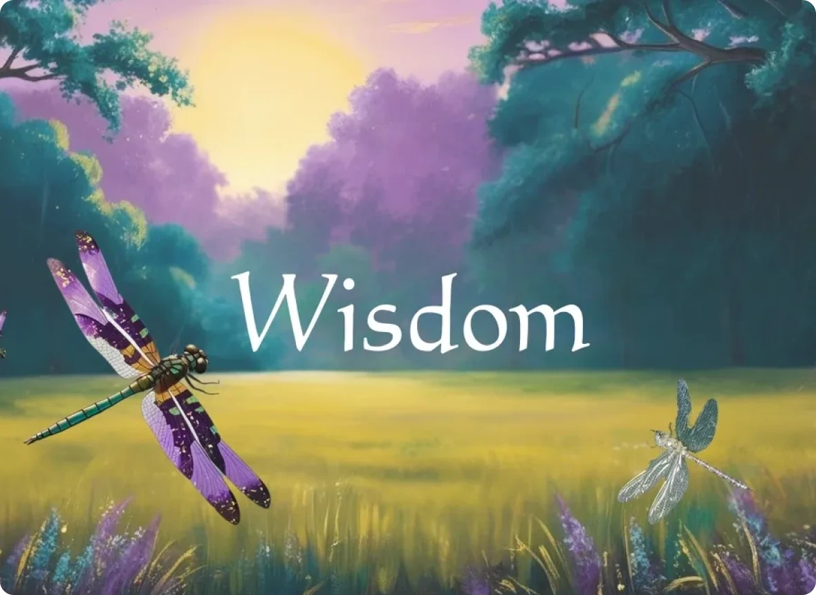 Wisdom text in serene nature scene